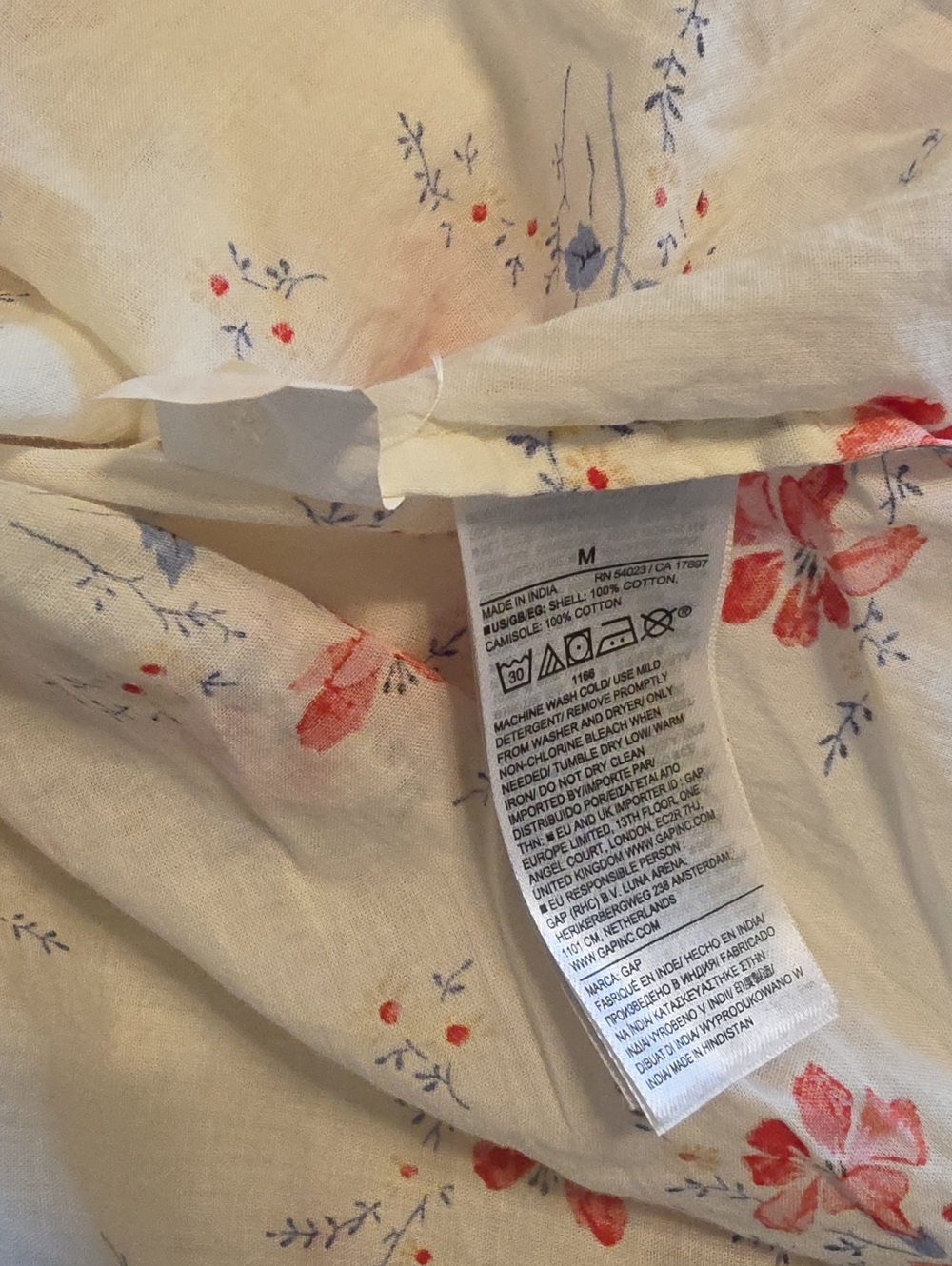 GAP X DOEN Floral MULTI  Midi Dress Short Sleeves WOMEN SIZE M NWOT - Picture 12 of 14